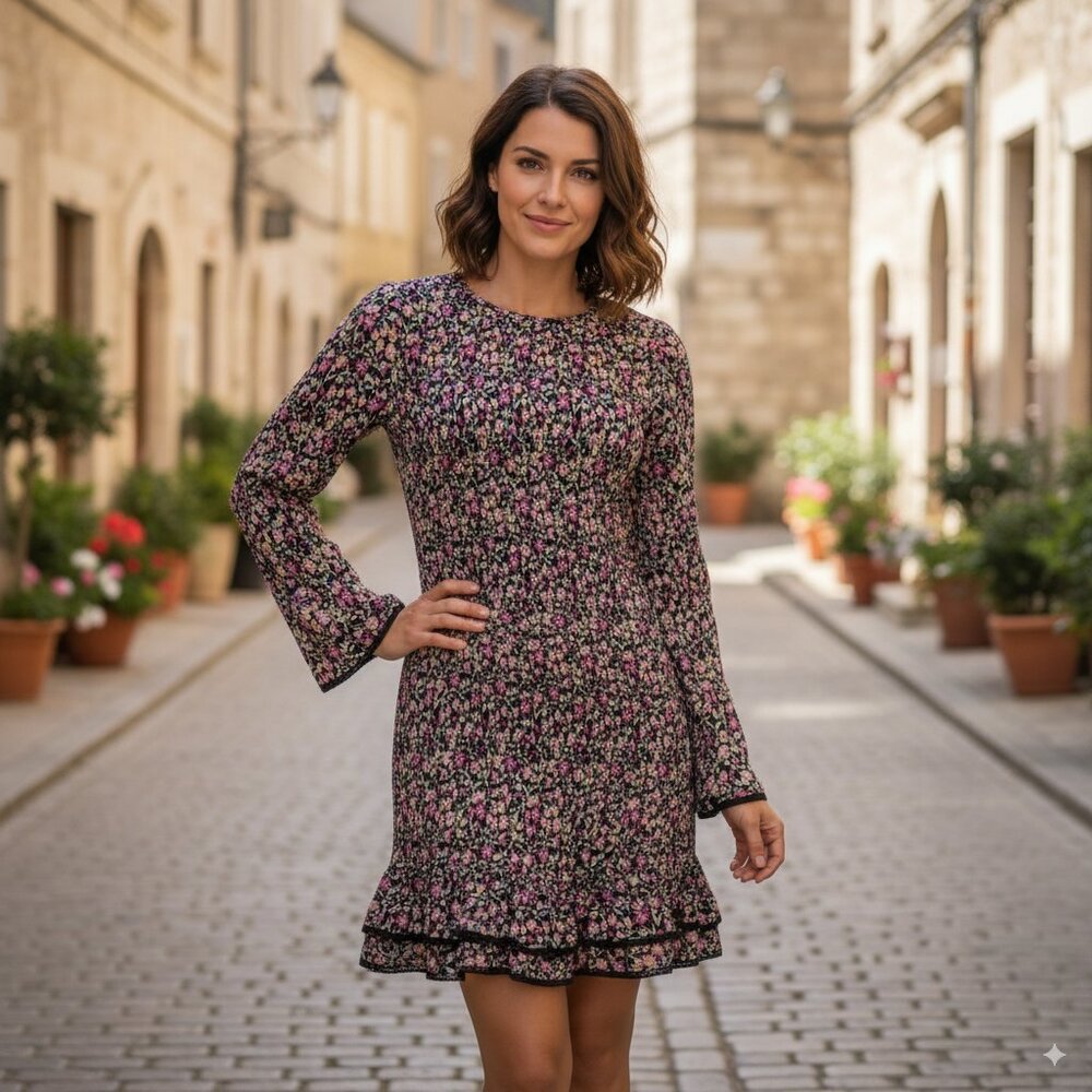 NWT Lost & Wander AU REVOIR LS MINI DRESS